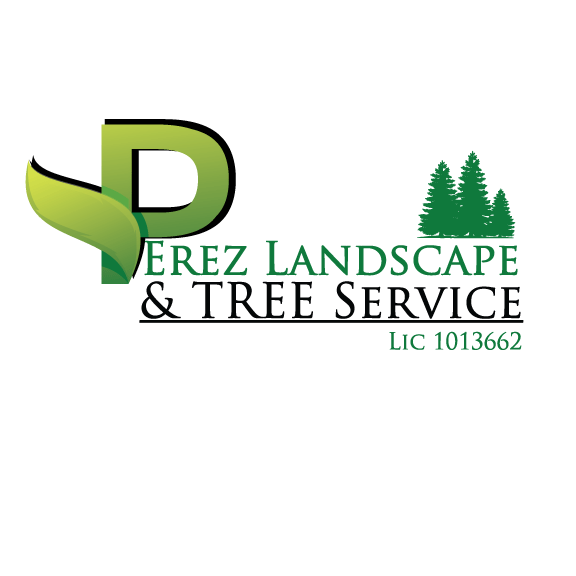 Perez Landscaping logo white